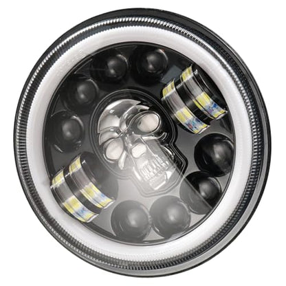 Gatuida Headlights Skull LED Headlight Motorcycle LED Motorcycle Light Mount Light Skull