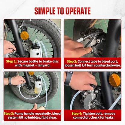 BELEY Motorcycle Brake Bleeder Kit, 400ML Brake Bleeder Bottle Kit One Way Check Valve Hose Bleeding Kit with 23.6 inch Hose for Motorcycle Brake System Repair Maintenance