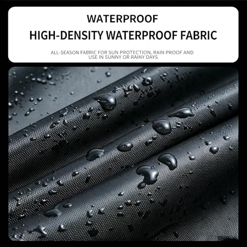 Heavy-Duty Motorcycle Cover for Moto Guzzi V100 Mandello S 2023–, All Season Durable Waterproof Protection Cover, Lock-Holes & Windproof Buckles Black-Orange_XXL