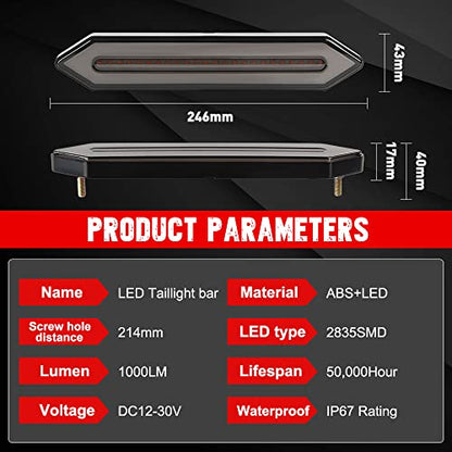 100 LED Trailer Tail Lights,2835SMD Bright Tail/Stop/Brake/Sequential Turn Signal Light Waterproof LED Tail Light Bar for Trailer Truck RV Pickup SUV Van DC12-30V - color: Red&Yellow