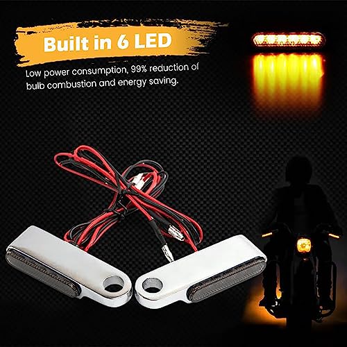 Motorcycle Mini LED Turn Signal Light 2pcs Universal Handlebar Indicator Blinker Light Flasher Lamp with 8mm Rearview Mirror Bolts - color: silver