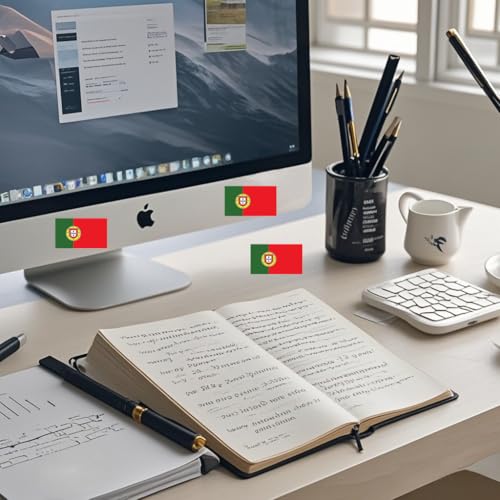 4 PCS Flag Stickers - Portugal Flag Stickers Decals for Cup Computer Laptop Car Bumper Window Helmet Musical Instrument with Smooth Surface - size: Portugal