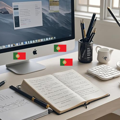 4 PCS Flag Stickers - Portugal Flag Stickers Decals for Cup Computer Laptop Car Bumper Window Helmet Musical Instrument with Smooth Surface - size: Portugal