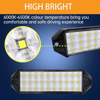Flush Mount LED Pods, 7 Inch Surface Mount Slim LED Light Bar 12V 24V 40W for Vehicle Boat Truck Trailer Tractor ATV UTV Bumper Backup Lights Reverse Off Road Driving Fog Work Flood Lights 2Pcs - color: Surface Mount 7 Inch 2 Pcs