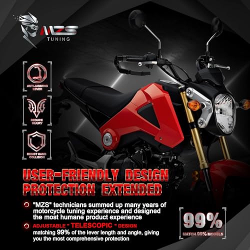 MZS Motorcycle Lever Guards, Clutch Brake Handlebar Protector Black Compatible with CBR600RR CBR1000RR CBR500R CBR650R CBR300R CBR250R CB1000R CB500F CB500X CB300F CB300R CBR 600 F4 F4i NC750X