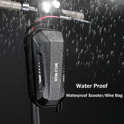 Scooter Storage Bag, Waterproof Scooters Handlebar EVA Hard Shell Bike Front Bag for Carrying Charger Tools Repair Tools