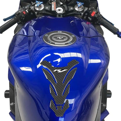 3D Motorcycle Tank Pad Gas Tank Protector Compatible with Yamaha YZF-R1 R1 Anti Slip Tank Pad Stickers Gas Oil Fuel Tank Pad Protectors,White - size: R1-1