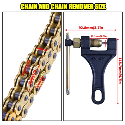 Gold 520 X-Ring Chain + Chain Breaker,120Links With Connecting Master Link - size: 120