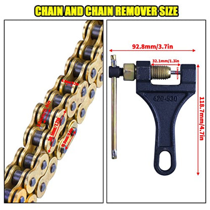 Gold 520 X-Ring Chain + Chain Breaker,120Links With Connecting Master Link - size: 120
