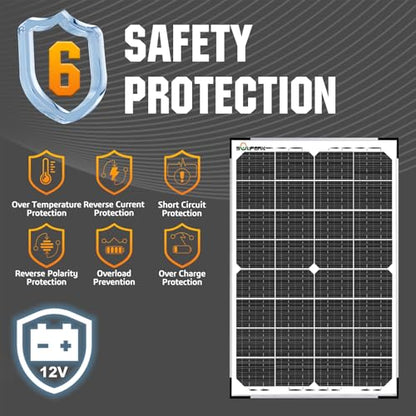 SOLPERK 30W Solar Battery Charger Solar Battery Maintainer + Upgrade 10A MPPT Charge Controller + Adjustable Mount Bracket for Car RV Boat Motorcycle，12V Waterproof Solar Panel Kit Trickle Charging - size: 30W MPPT