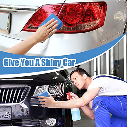 Riakrum 32 Pcs Microfiber Applicator Pads Soft Microfiber Foam Buffing Car Detailing Pads for Wax Ceramic Coating Polish Reusable Car Wash Sponge Tire Shine Applicator(Blue) - color: Blue