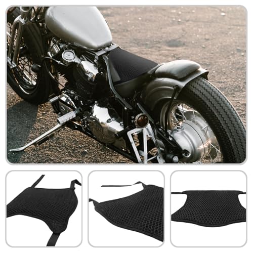 Motorcycle Seat Cover Mesh Pad Reusable Insulation Cushion Protector Universal Fit Heat Resistant Sunshade for Motorbike Outdoor Use