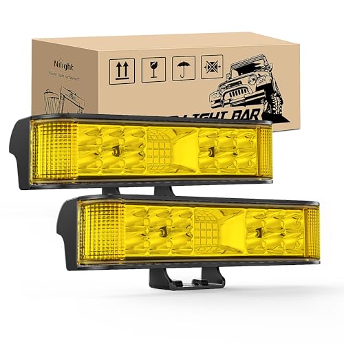 Nilight Side Shooter LED Pods Yellow 2Pcs 6.5 Inch 60W Flood Spot Beam Offroad Driving Fog Work Light Bar for Tractor Boat SUV ATV UTV 4WD Car Truck Motorcycle Dirt Bike Golf Cart 12V 24V - color: 2Pcs Amber Side Shooter Lights