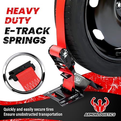 Wheel Chock Tie Down Kit, 4 Pack Heavy Duty Trailer Tire Straps Kit for ATV, UTV, Lawn Mower, 4,400lb Max Break Strength - color: Red, size: 4 Pack