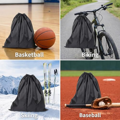 4 Pack Helmet Bag Large 18x20 Inch Storage Bag for Motorcycle Ski Hood Football Basketball Riding Racing Sports Gear Lightweight Nylon Travel Carry Sack with Drawstring Locking