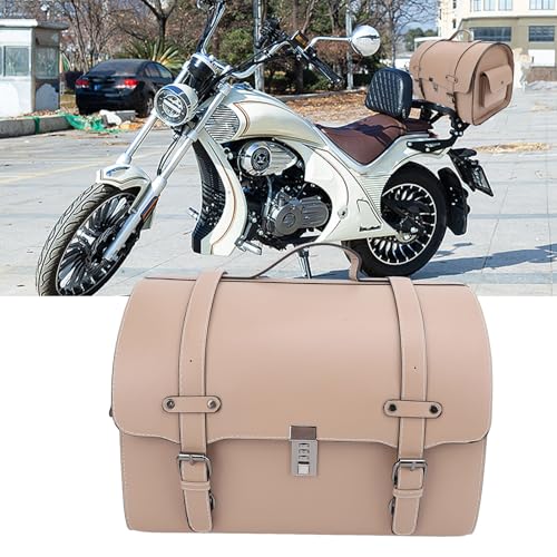 Motorcycle Luggage Bag with Quick Release Mount for Rear Racks, 29.5L Motorcycle Trunk Bag for Gear and Tools, Water defiance PU Leather Shell (Coffee) - size: Coffee