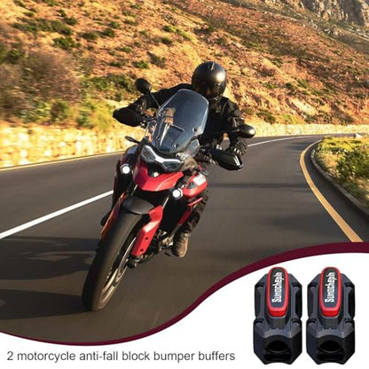 Motorcycle Engine Bumper Block - 2 Engine Anti Scratch Crash Bar Block, Anti Drop Frame Protector | Bumper Anti Fall Block, Anti Collision Engine Protection Boost for 0.78-1.02in Pipe Diameter - color: black red