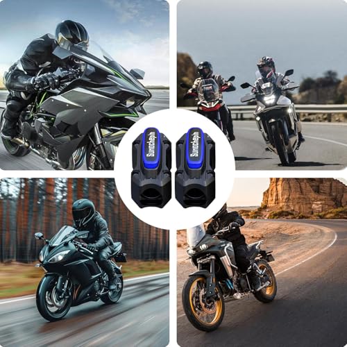 Motorcycle Engine Bumper Block - 2 Engine Anti Scratch Crash Bar Block, Anti Drop Frame Protector | Bumper Anti Fall Block, Anti Collision Engine Protection Boost for 0.78-1.02in Pipe Diameter - color: Black blue