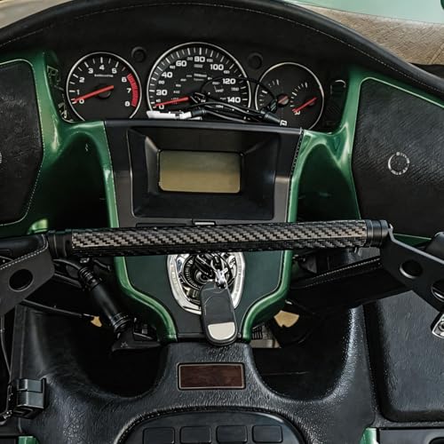 Motorcycle Phone Mount Carbon Fiber & Carbon Steel for Goldwing 1800 GL1800 2001-2017, Handlebar Navigation Mount with 22mm Crossbar Vibration Dampening Custom Accessory (Black)