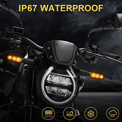 4PCS Motorcycle Turn Signals 12V Universal Front Rear Blinker Turn Signal LED Lights Super Bright Amber Lamp for Motorcycle Motorbike Scooter Off Road Quad Cruiser