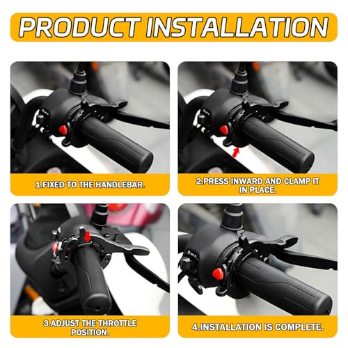 Motorcycle Cruise Control Assist, Adjustable Motorcycle Throttle Lock, Anti-Slip Motorcycles Cruise Control Throttle Clamp, Universal Electric Vehicle Throttles Booster Handlebar Attachment