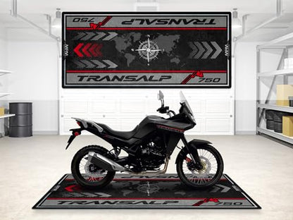 Garage Mat for Transalp 750 Motorcycle Model, Parking mat, Pit Mat, Washable Non-Slip Garage and Showroom Floor Carpet-Rug (Size 1: 86.6 x 39.4/220 x 100 cm) - size: 3'3" x 7'3"