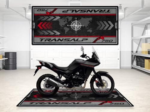 Garage Mat for Transalp 750 Motorcycle Model, Parking mat, Pit Mat, Washable Non-Slip Garage and Showroom Floor Carpet-Rug (Size 1: 86.6 x 39.4/220 x 100 cm) - size: 3'3" x 7'3"
