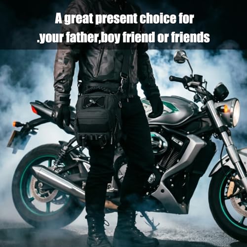 Tactical Drop Leg Bag with Concealed Carry Holster Motorcycle Thigh Pouch for Outdoor, Hiking & EDC Gear, Black - color: Black