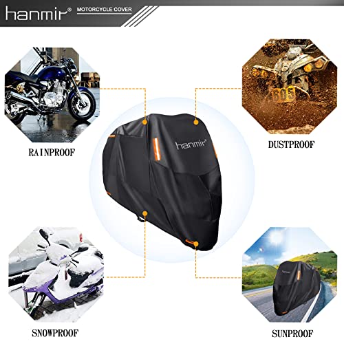 Motorcycle Cover,Motorbike Cover All Season Universal Weather Waterproof Outdoor UV Protection with 4 Reflective Strips & Storage Bag,XXXL Motorcycles Vehicle Cover - size: XX-Large-3X-Large