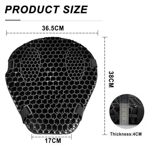 Motorcycle Seat Cushion for Honda CB300R CB150R CB250R CB 300R 150R 250R, 3D Honeycomb Gel Pad with Breathable Mesh, Shock Absorption Motorcycle Honeycomb Breathable Seat Cushion