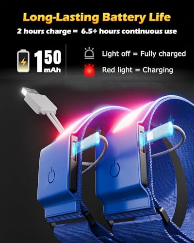 Topward LED Armband 2 Pack, Light up Reflective Arm Bands Glow Bracelets, Running Lights for Runners Dog Walking - 5 Colors 11 Light Modes - Adjustable Velcro - Rechargeable - color: Blue
