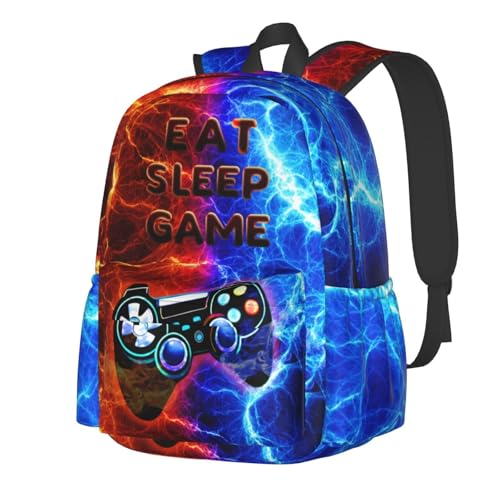 Video Game Controller Backpack Bookbag Laptop Backpacks Multipurpose Daypack for Boys Girls School Men Women Travel Hiking - color: Fire