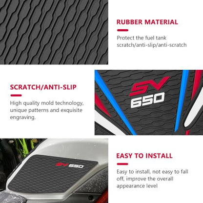 FOR SV650 SV650X sv650 sv650x 2026 2025 2024 2023 2022 2020-2016 Tank Grip motorcycle fuel tank pad fuel tank fuel tank protector protective decal sticker fuel tank protector fixed non-slip waterproof