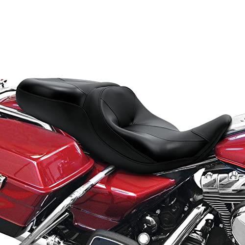 SLMOTO Black Driver & Passenger Seat Cushion Fit For Harley Touring Electra Glide Ultra Classic Standard FLHTC 1997-2007 - style: Matte Black