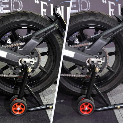 MOTO4U Motorcycle Sports Bike Stand Rear Wheel Swingarm Spool Lift Stand Paddock Stands (L Rear Adapter with Rubber Only)