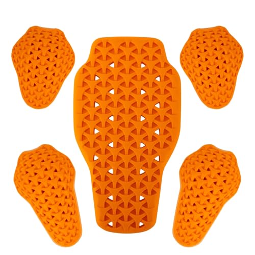 PSLER CE Level 1 Certified Motorcycle Armor Back Pad and CE Level 2 Certified Elbow and Shoulder Protection Pads Set,Motorcycle Armor Back Protector Inserts for Motorcycle Jackets,5PCS - size: Level 1 Back + Level 2 Shoulder+Elbow