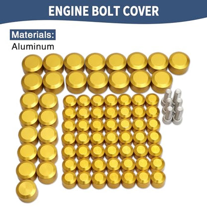 Motorcycle Bolt Covers Engine Bolt Toppers Caps Kit Fit for Harley 2007-2016 Touring Road Glide Street Glide Road King Electra Glide FLT FLH (Gold) - color: Gold