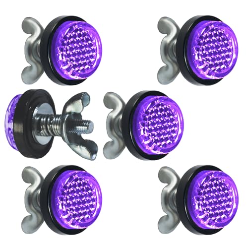 Purple Reflector Motorcycle License Plate Bolts and Nuts - color: Purple