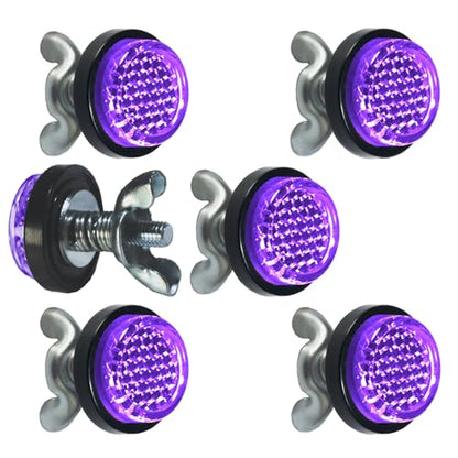 Purple Reflector Motorcycle License Plate Bolts and Nuts - color: Purple