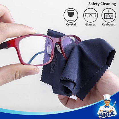 MR.SIGA Premium Microfiber Cleaning Cloths for Lens, Eyeglasses, Screens, Tablets, Glasses, 6 Pack, 6 x 7 inches (15 x 18 cm) - size: 6 Pack-6 X 7 inch