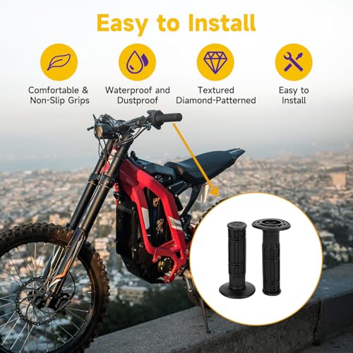 HIAORS 7/8" Dirt Bike Handle Grips Replacement for Surron Light Bee X S Electric Dirt Bike, Throttle Grips for Sur Ron LBX Segway X160 X260 Talaria Sting R MX3 MX4 E-Ride Pro SR S SS 2.0 E-Bike Parts