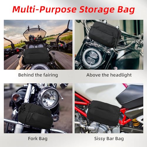 Universal Motorcycle Handlebar Bag, Bike Handlebar Bag, Fit for Motorbike Dirt Bike Bicycle Snowmobile Quad ATV