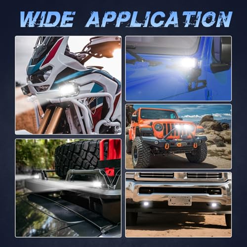 LED Pods, 2Pcs 40W 3 Inch Driving Lights Off Road Spot Lights Small LED Fog Light Pods Reverse Bumper Light for Truck Motorcycle UTV ATV Boat Surron - color: White Spot Lights