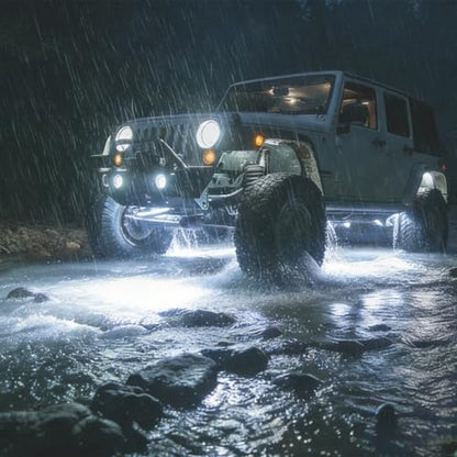 White LED Rock Lights 6 Pod Waterproof LED Neon Underglow Light for Car Truck ATV UTV SUV Off Road Underbody Glow Trail Rig Lamp Rock Lights (White) - color: White, size: 6 Pods