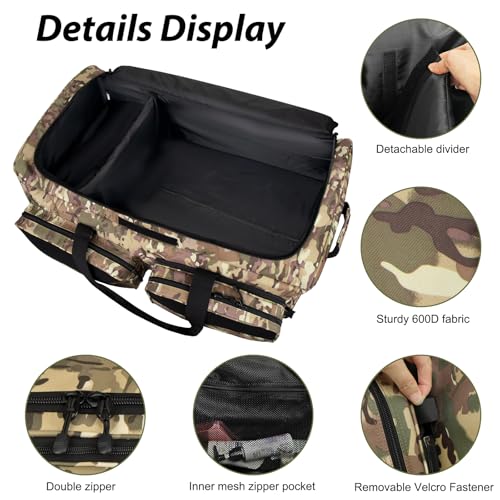 Rolling Duffle Bag with Wheels,120L Large Deployment Bag,Waterproof Military Duffle Bags for Tactical Military Deployment Camping - color: Yellow Camo