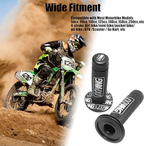 7/8" Motorctcle Handlebar Grips, Non Slip Dirt Bike Hand Handlebar Glue Left & 22mm Right & 24mm Universal for Motercross Most Pit Bike ATV UTVKLX KX EXC XC SX CRF CR YZ WR - color: Style-A-Black