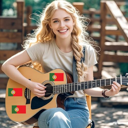4 PCS Flag Stickers - Portugal Flag Stickers Decals for Cup Computer Laptop Car Bumper Window Helmet Musical Instrument with Smooth Surface - size: Portugal
