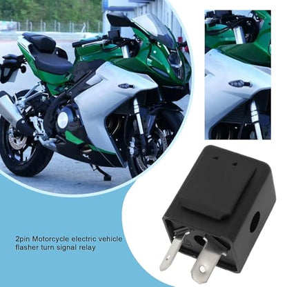 2Pcs 12V Flasher Relay 2 Pin Motorcycle Flasher Relay Led Indicator Relay Audible Beeping Turn Signal Relay for Motorcycle, 0.1-150W Load Capacity