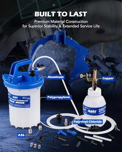Orion Motor Tech 3L Vacuum Brake Bleeder Kit, Pneumatic Brake Fluid Bleeder Kit with 3.2 qt Brake Fluid Extractor 1L Refilling Bottle 18 Adapters, One Person Brake Bleed Fluid Pump Brake Bleeding Tool - size: 3L Standard Set