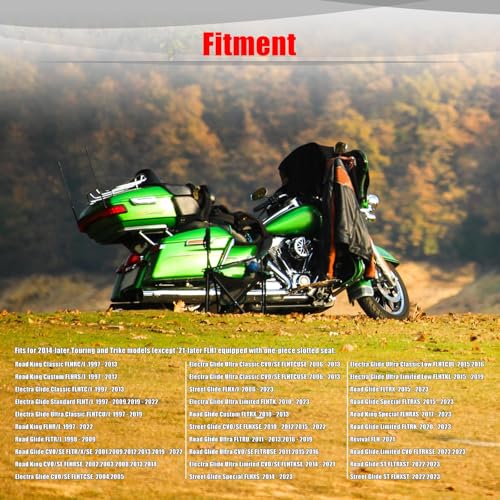 Goldfire Rider Backrest Road King Detachable Adjustable Plug-in Driver Backrest Pad Fits for Harley Street Glide 2009-2024 Ultra Limited FLHTK FLHTKL CVO Limited FLHTKSE Street Glide FLHX Accessories